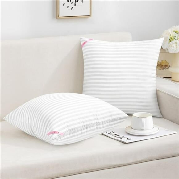 White 18x18 Throw Pillow Inserts Sofa Bed Cushion Polyester Fill Washable - Picture 5 of 7